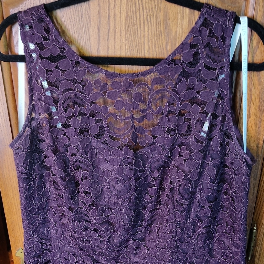 David's Bridal Purple Lace Dress